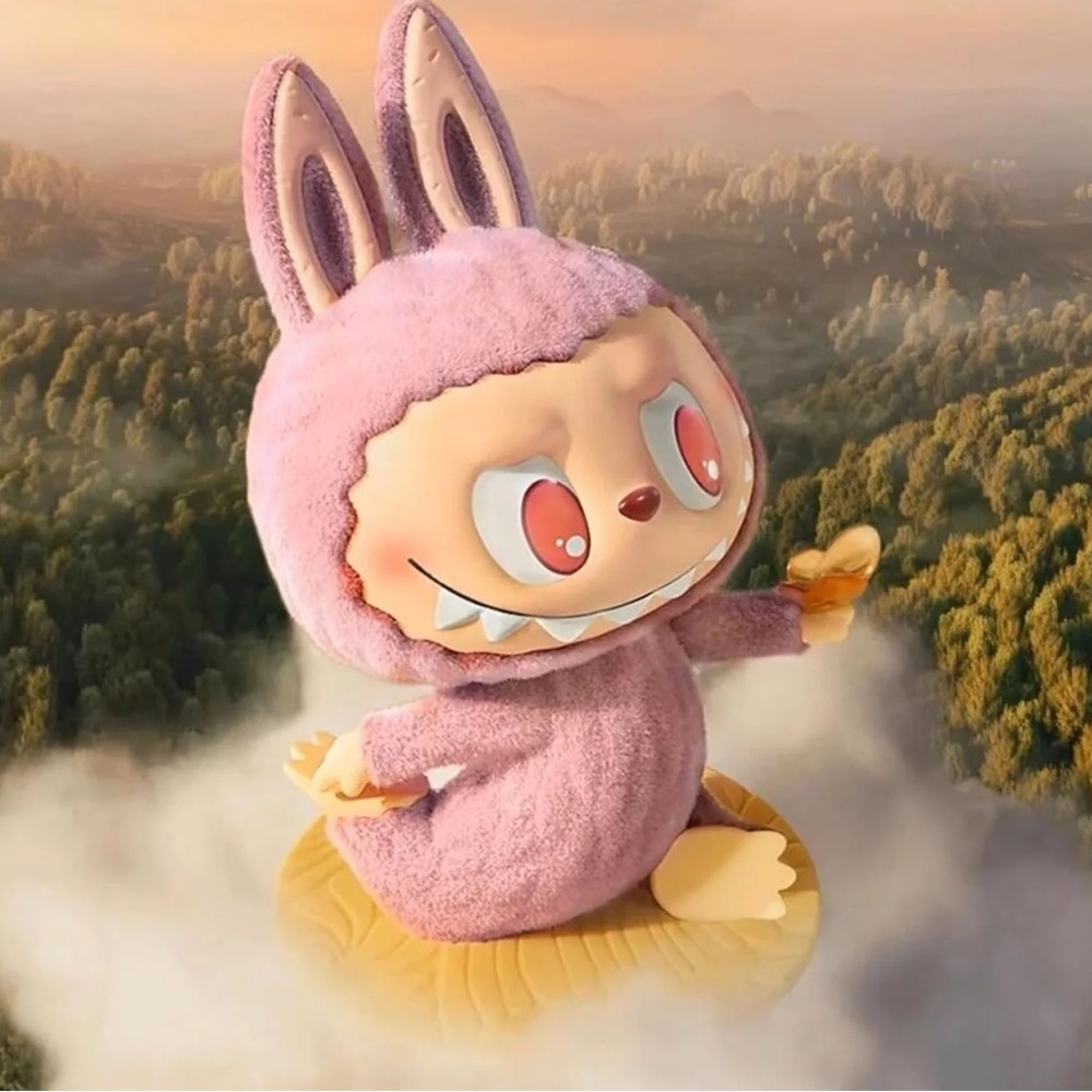The Monsters Lazy Yoga Series Figure - Confident - Pink Labubu Figurine - New